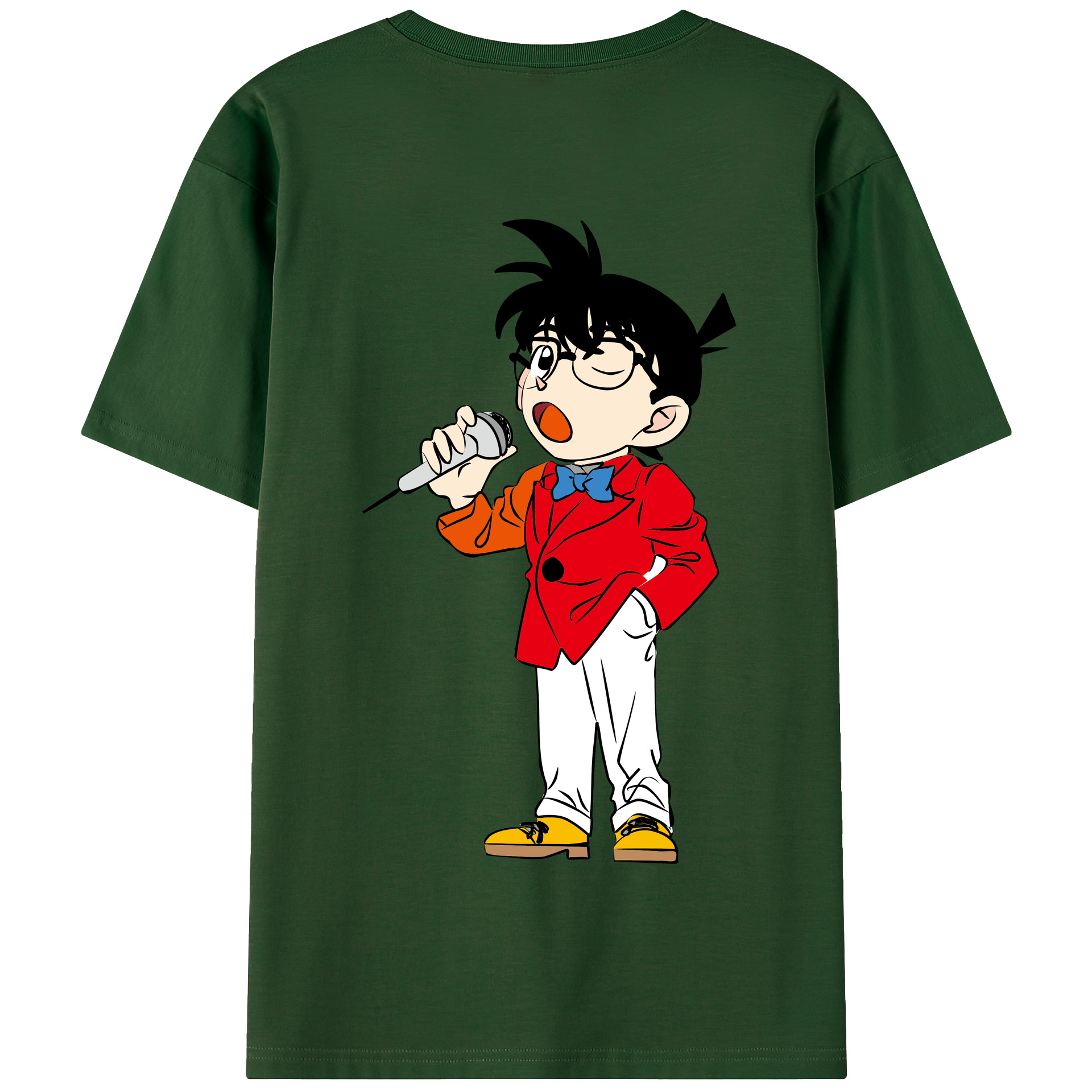（画像用） 名探偵コナン 江戸川 コナン Detective Conan Conan Edogawa 綿100％半袖Tシャツ（背面プリント）